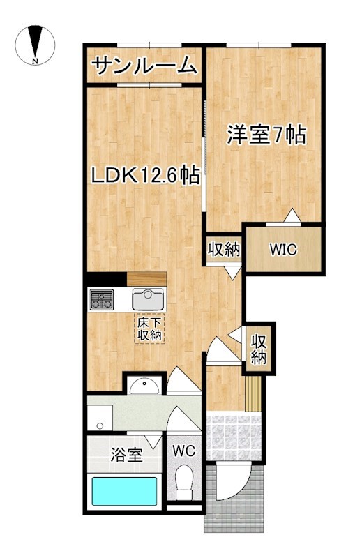 メゾンドカルムⅡ 101号室 間取り