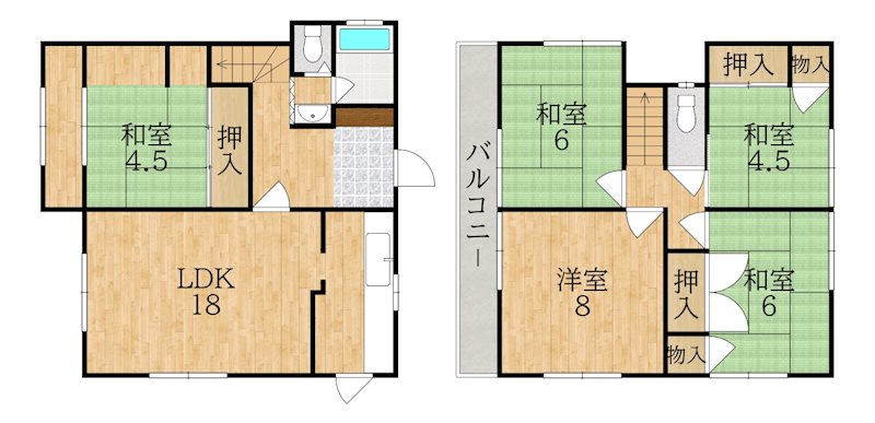 中山町西4丁目戸建 間取り図