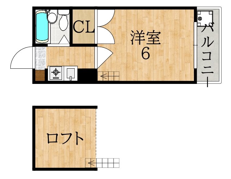 シティパレス21富雄元町Part2 202号室 間取り