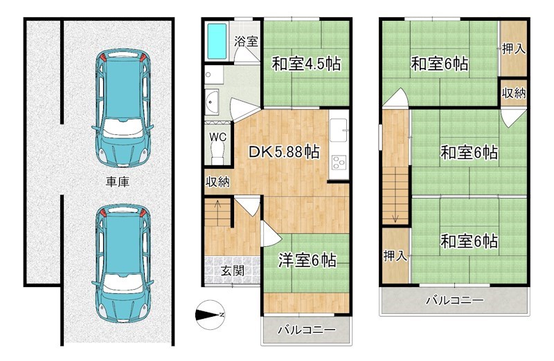 白毫寺町貸家 間取り