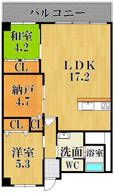 西大寺グランドハイツ 510号室 間取り