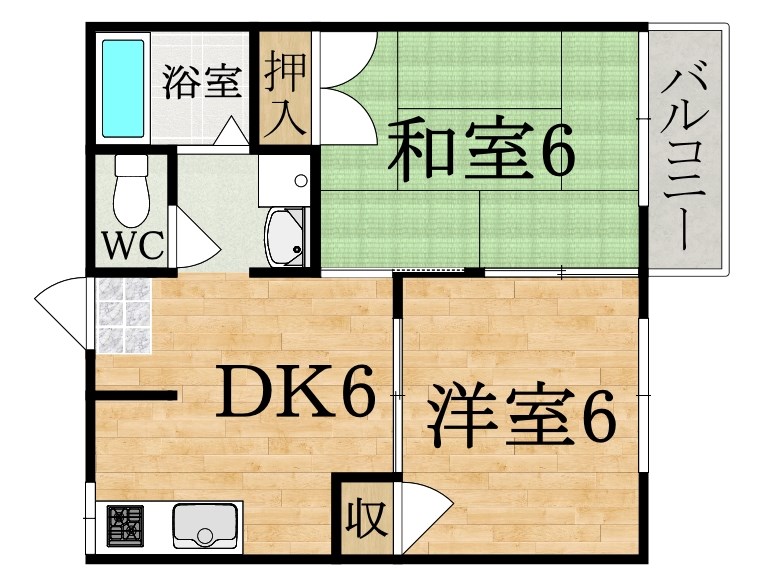 アネックス石川Ｃ棟 107号室 間取り