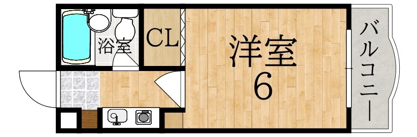 カルム学園前 204号室 間取り
