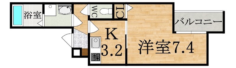 クレアール小綱町 203号室 間取り