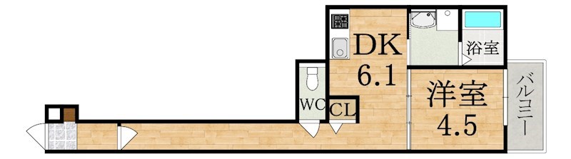 クレアール小綱町 間取り図