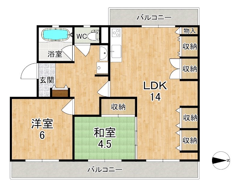 パレス奈良 502号室 間取り