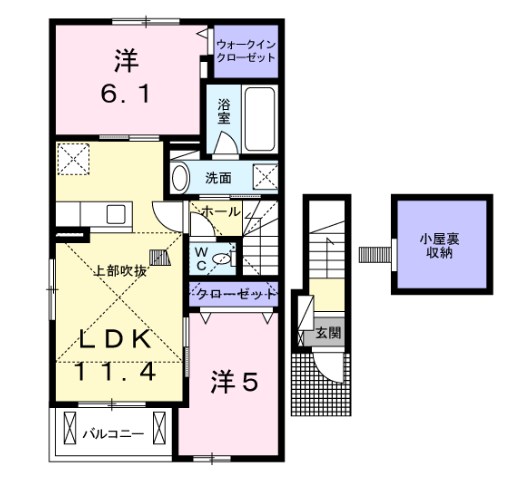 プリムローズ 201号室 間取り