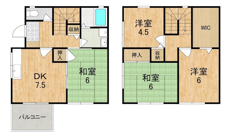 ウェル高の原 3A号室 間取り