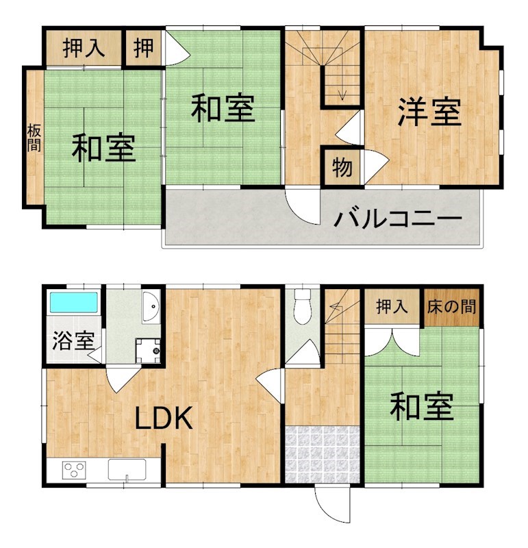 平群町北信貴ヶ丘戸建 間取り図