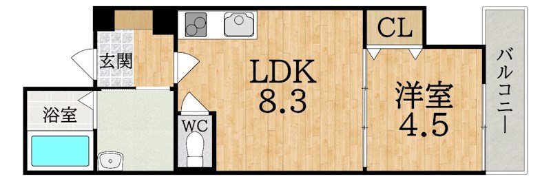 クレアール堺町Ⅰ 間取り