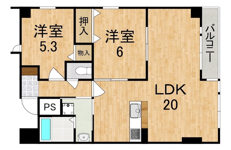 ラポールⅡ 402号室 間取り