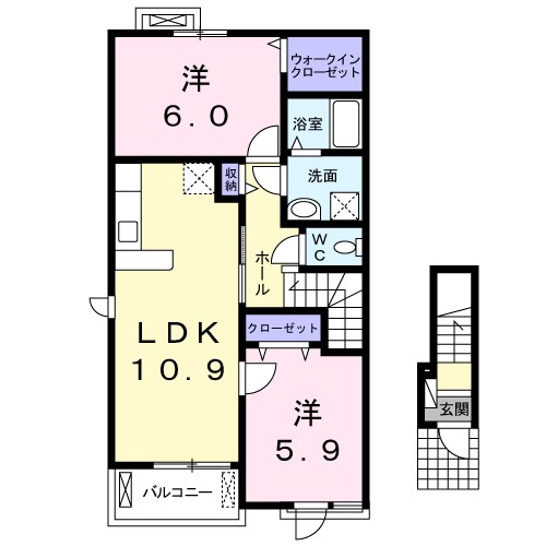 リバーサイド　インフィニティⅡ 201号室 間取り