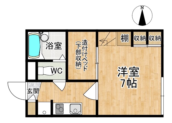 レオパレスプランタ 104号室 間取り