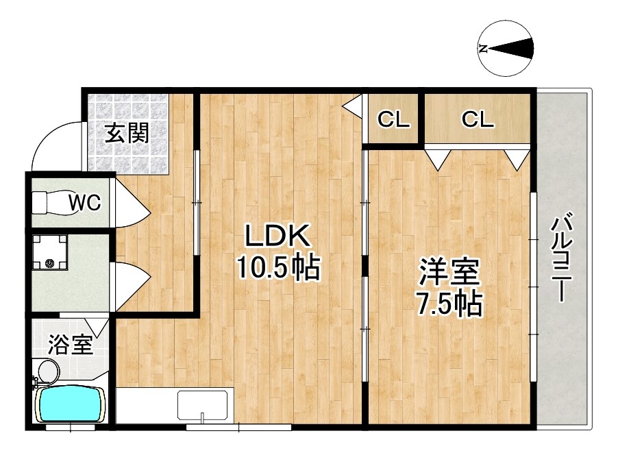 北袋町ハイツ 201号室 間取り