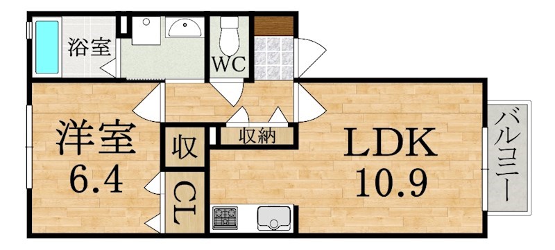 グーテンターク 105号室 間取り