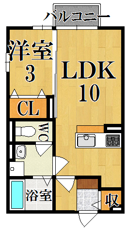 カサベルデ西大寺 201号室 間取り