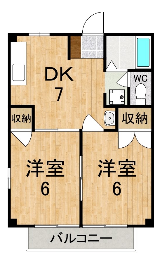 ドミール立野 102号室 間取り
