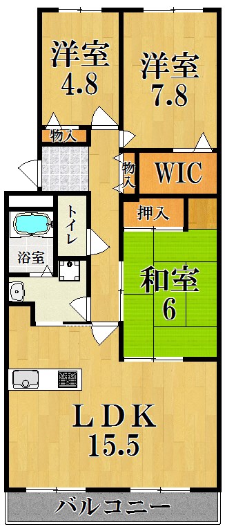 サニープレイス西大寺 301号室 間取り