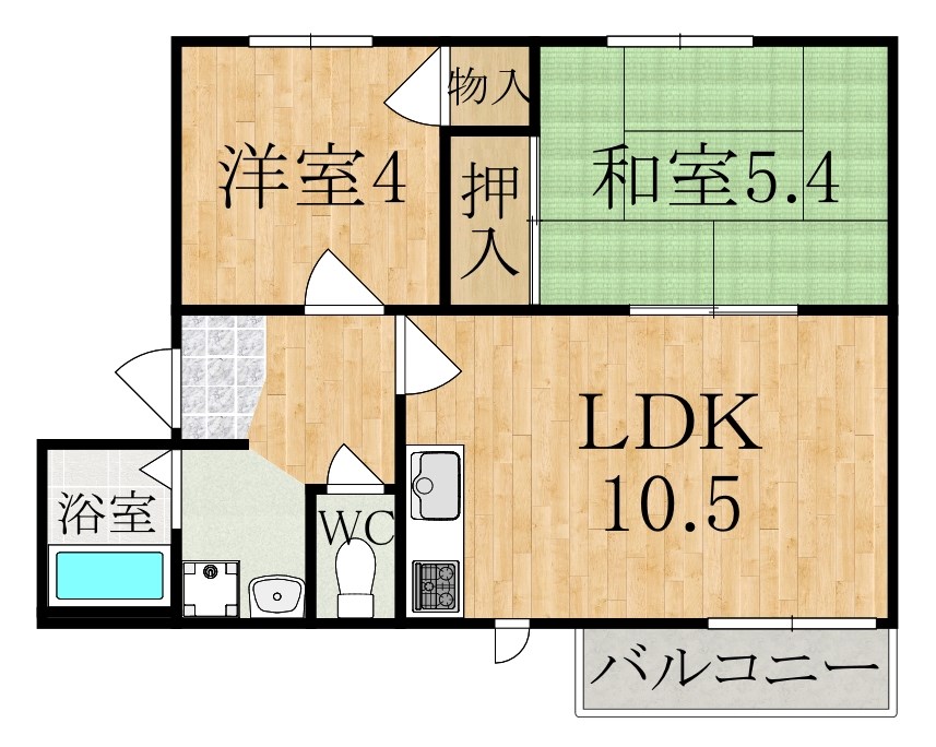 グリーンコーポＡ 103号室 間取り