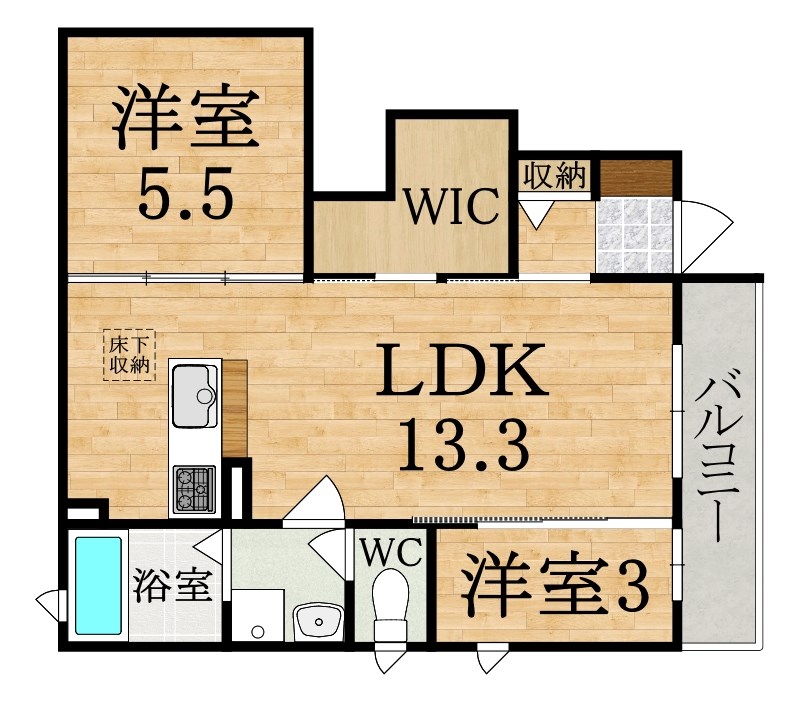 グラヴィスⅡ 101号室 間取り