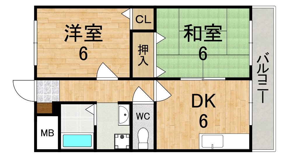 シャトー立田川 103号室 間取り
