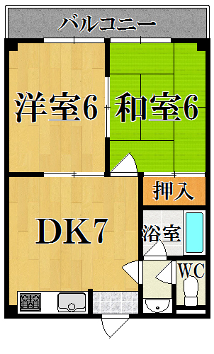 河辺ハイライフコーポ 402号室 間取り