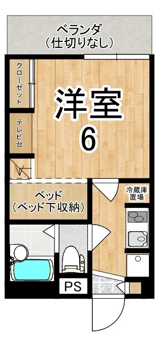 ロイヤルSK指柳 107号室 間取り