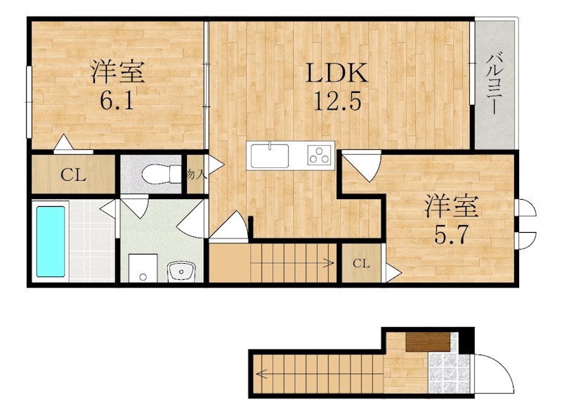 グリーンハイツ加茂Ⅱ 203号室 間取り