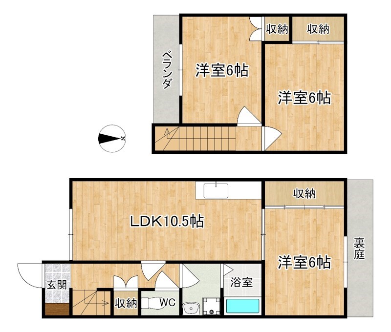 荒井スカイヴィレッジ 102号室 間取り