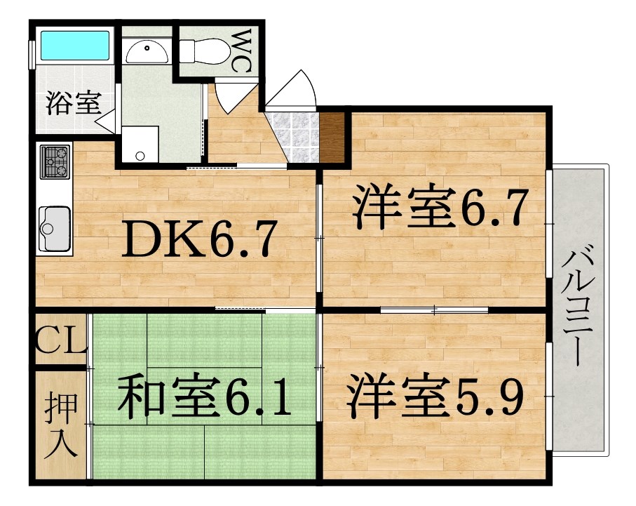 アガーペ御陵前C棟 間取り図