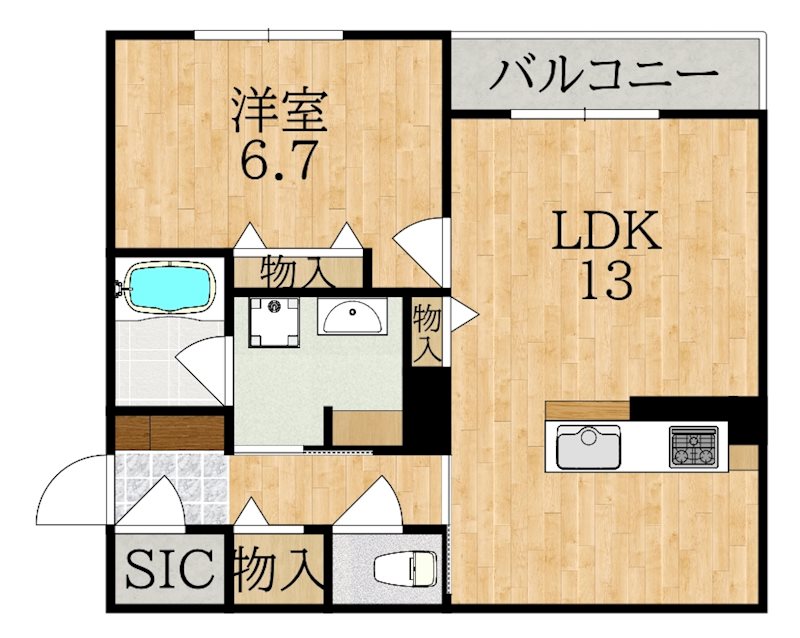 MUM'S　シャーメゾン学園北 201号室 間取り