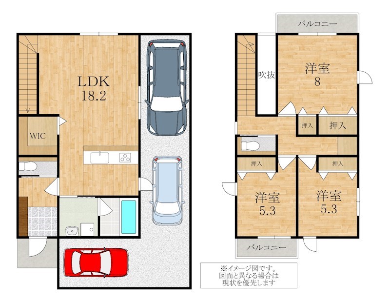 朱雀２丁目戸建賃貸 間取り図