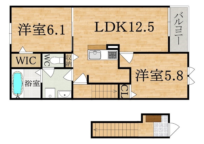 ミモザ 202号室 間取り