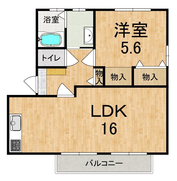 グリーンハイツ高塚Ｂ棟 201号室 間取り