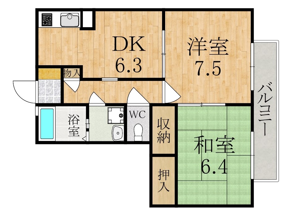 サニーコーポ八木 間取り図