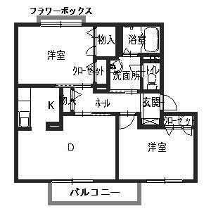 パークヒルＣ 202号室 間取り