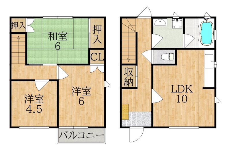 サンメゾネット 東号室 間取り