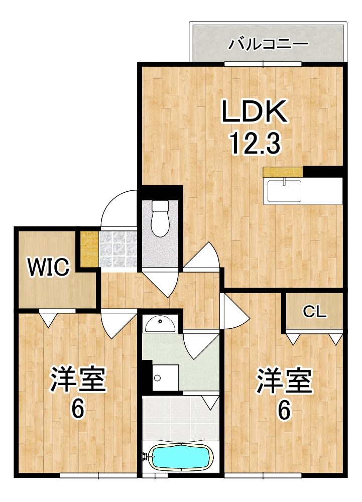 ロジュマン葛城Ｂ棟 201号室 間取り