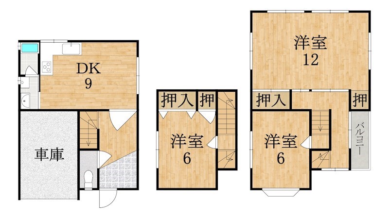 土橋町戸建 間取り図