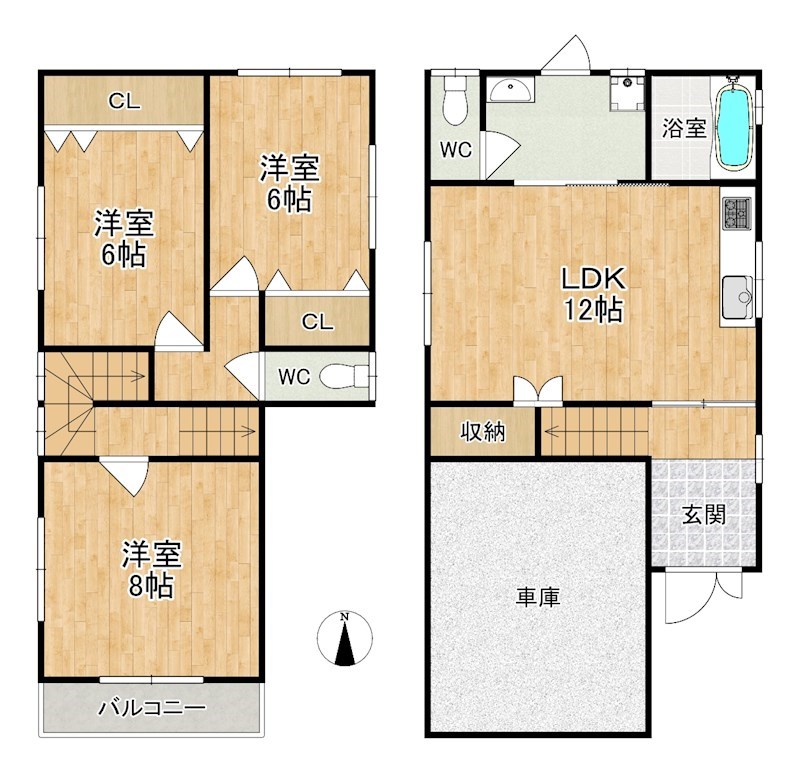 法蓮町新築貸家 間取り図