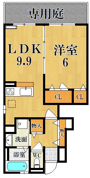 ユーフォリア 101号室 間取り