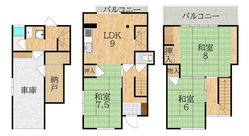 帝塚山タウンハウス 間取り図