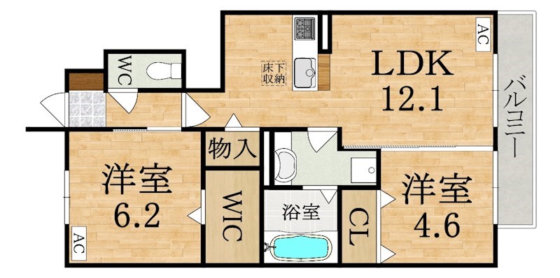 エスペランサ 　ミヤマ 105号室 間取り