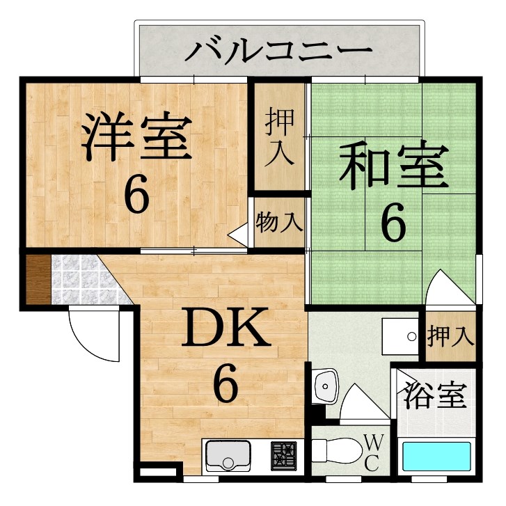 クレセール八木　Ｂ棟 102号室 間取り