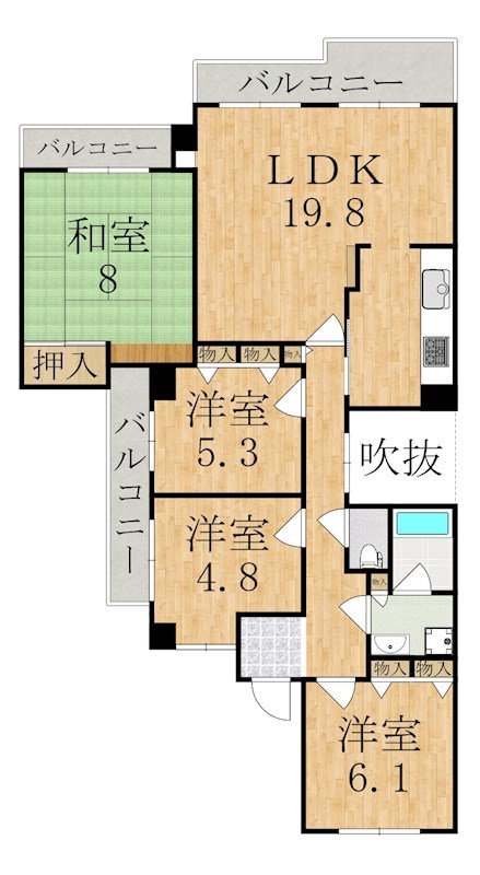 ローレル東生駒 間取り図