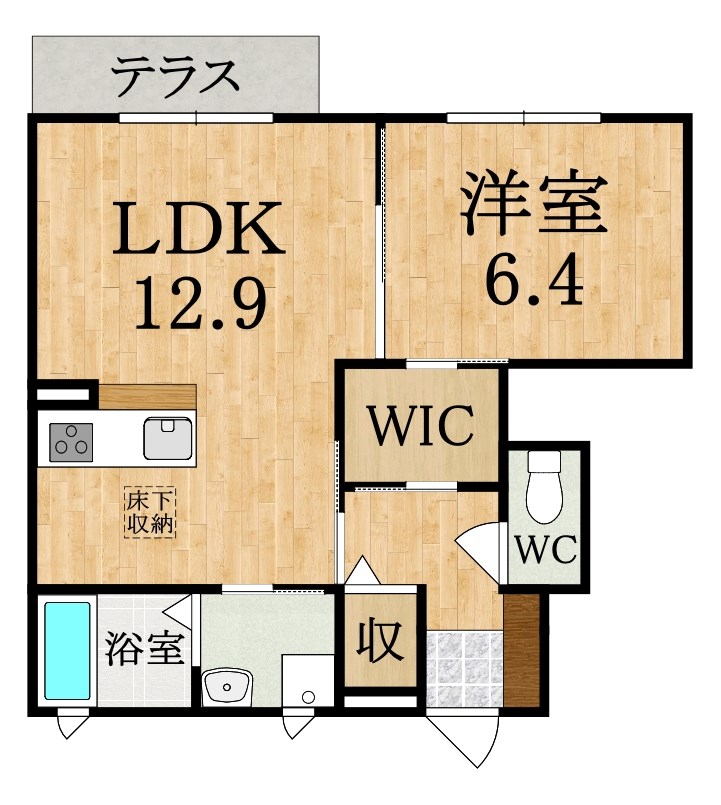 プレミールKiKi　A棟 102号室 間取り