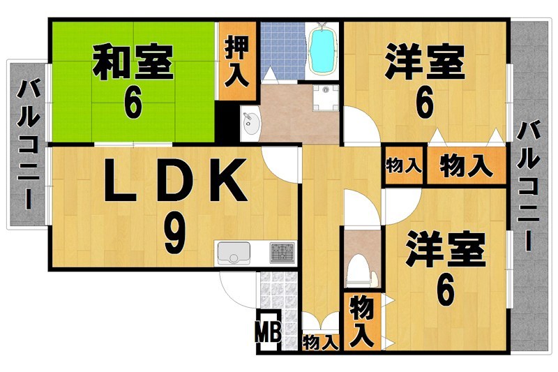 エミネンス朱雀 306号室 間取り