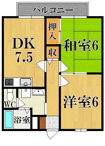 ファミールＴＥＲＡＤＡ　Ａ棟 202号室 間取り