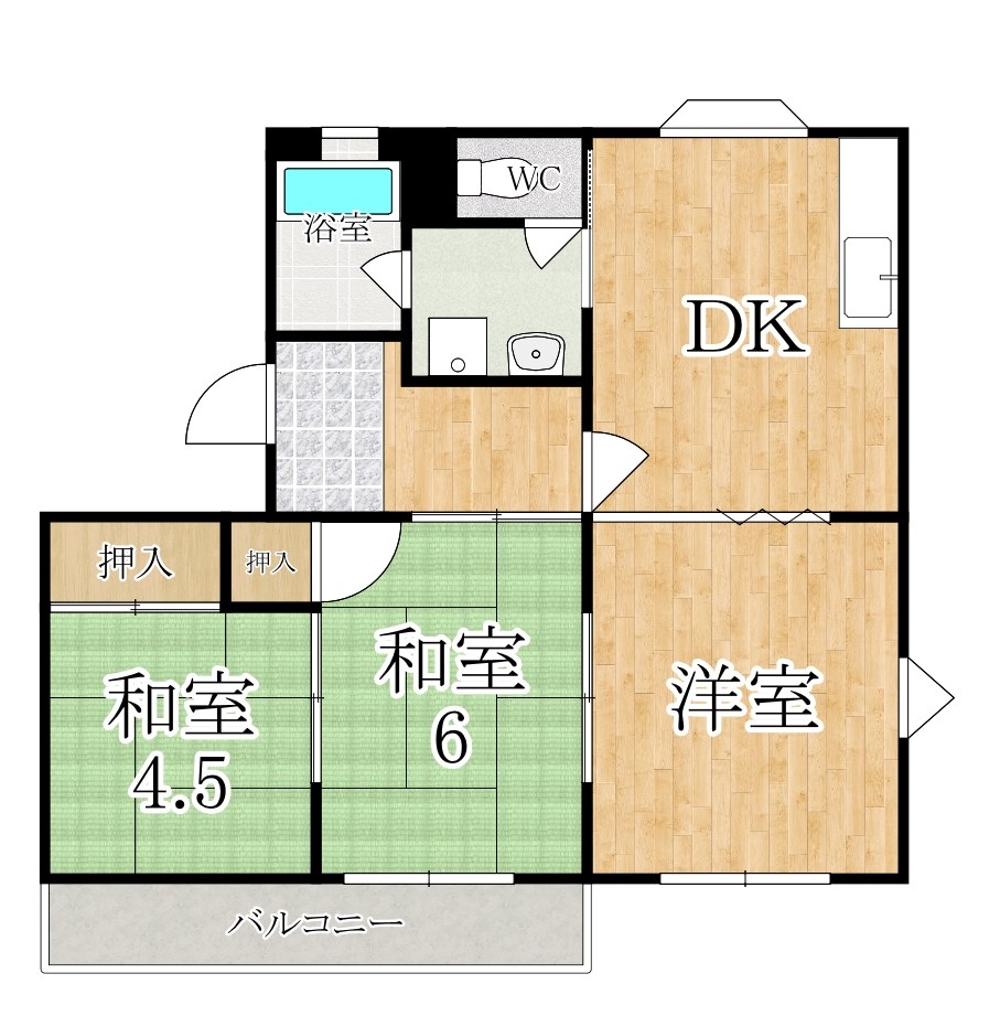 第2ネオコーポ杉田 201号室 間取り