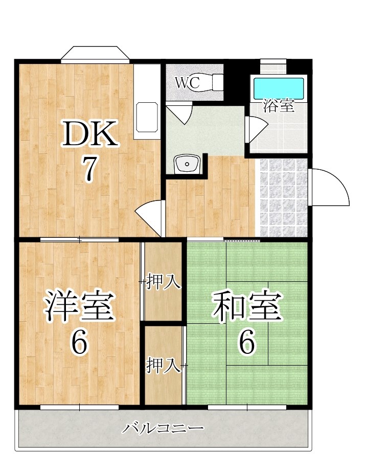 第2ネオコーポ杉田 302号室 間取り